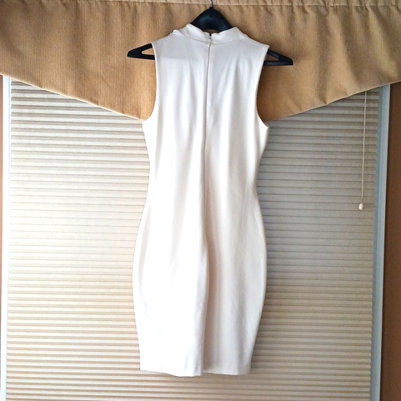 Winter White Sleeveless Bodycon Dress - Picture 3 of 7